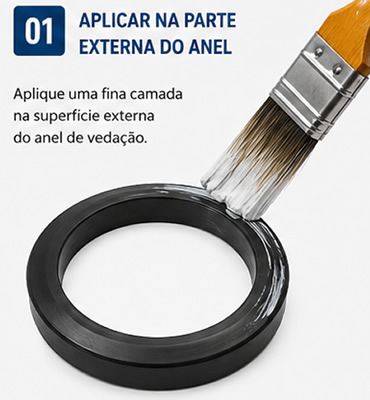 Passo 1: aplicar pasta no anel de vedação externo
