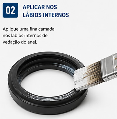 Passo 2: aplicar pasta nos lábios internos do anel