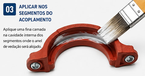 Passo 3: aplicar pasta nos segmentos do acoplamento